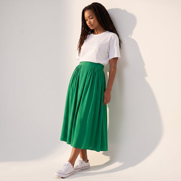 Truworths Green Chiffon Midi Skirt | Sizes 28–40 | Brand New