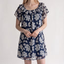 Navy Floral Print Dress | Size S | Pre-Loved-1