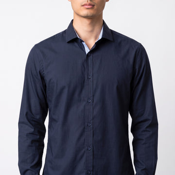 Navy 100% Cotton Long-Sleeve Shirt | Sizes 38–40 | Brand New