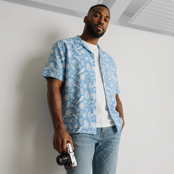 Woolworths Blue & White Printed Summer Shirt | Size XL