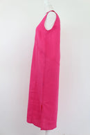 Pink 100% Linen Midi Dress | Size XS | Brand New-4