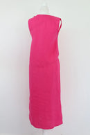 Pink 100% Linen Midi Dress | Size XS | Brand New-3