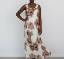 Stone Floral Strappy Maxi Dress – Size XL | Brand new-1