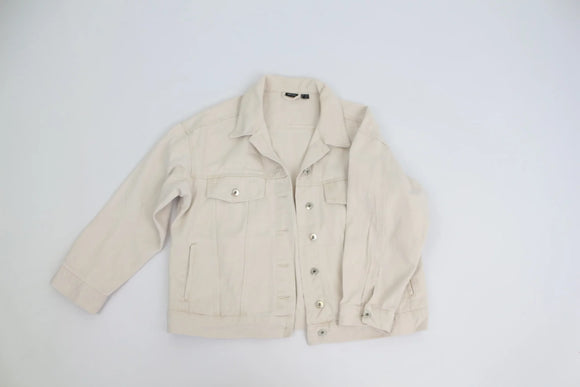 Esmara White Denim Engraved Silver Button Jacket – L