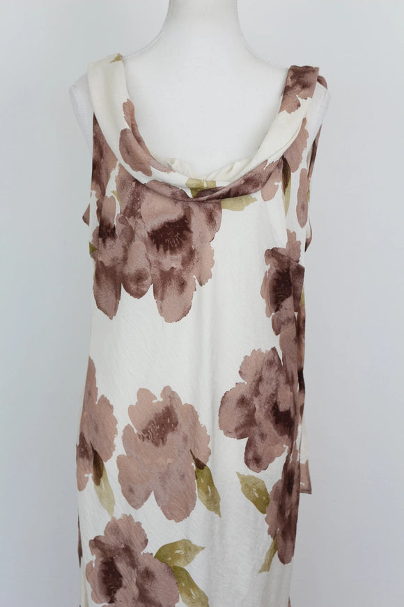 Stone Floral Strappy Maxi Dress – Size XL | Brand new