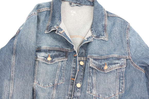 C&A Medium Blue Denim Rose Gold Button Jacket – XL