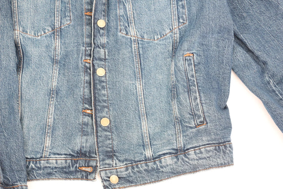 C&A Medium Blue Denim Rose Gold Button Jacket – XL