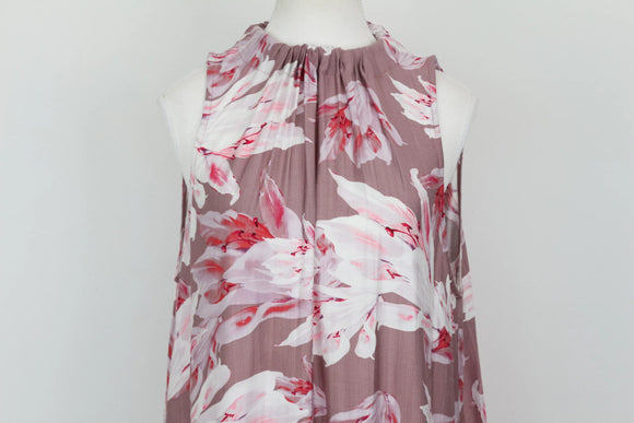 Purple & Pink Floral Halterneck Maxi Dress – Size S | Brand new