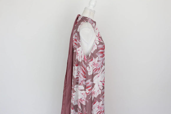 Purple & Pink Floral Halterneck Maxi Dress – Size S | Brand new