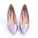 Purple Ombre Glitter Pointed-Toe Heels - Size 6-5