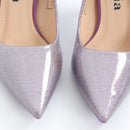 Purple Ombre Glitter Pointed-Toe Heels - Size 6-6