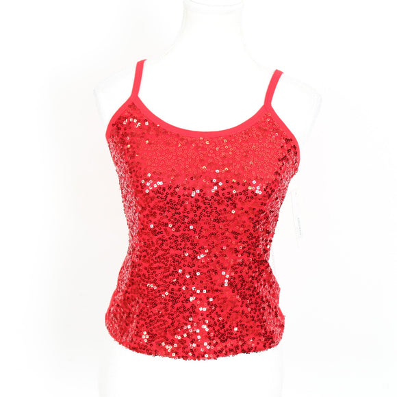 Red Sequin Strappy Cami Top | Size S | Brand New
