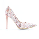 Plum Pink Floral Pointed-Toe Heels - Size 7-1