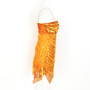 Orange Beaded Strappy Mini Dress – Asymmetric Hem | Size S | Pre-Loved-3