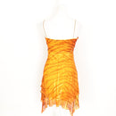Orange Beaded Strappy Mini Dress – Asymmetric Hem | Size S | Pre-Loved-4