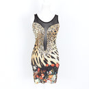 Party 21 Leopard Print Bodycon Mini Dress – Mesh Neckline | Size S | Pre-Loved-1