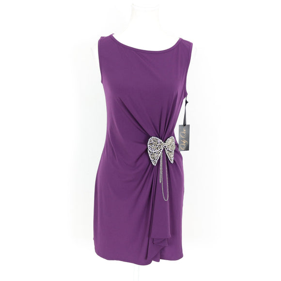 Only One Purple Mini Dress – Crystal Bow Detail | Size S | Brand New