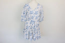 White & Blue Linen-Style Floral Dress – Size S | Brand new-1