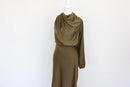 Green Asymmetric One-Sleeve Maxi Dress – Size S | Brand new-1