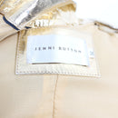 Jenni Button Gold Genuine Leather Biker Jacket - Size 32-6