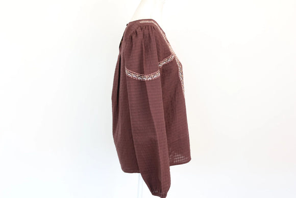Paramount Brown Long-Sleeved Embroidered Shirt – S
