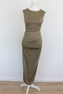Green Ruched Backless Maxi Dress – Size S | Brand new-2