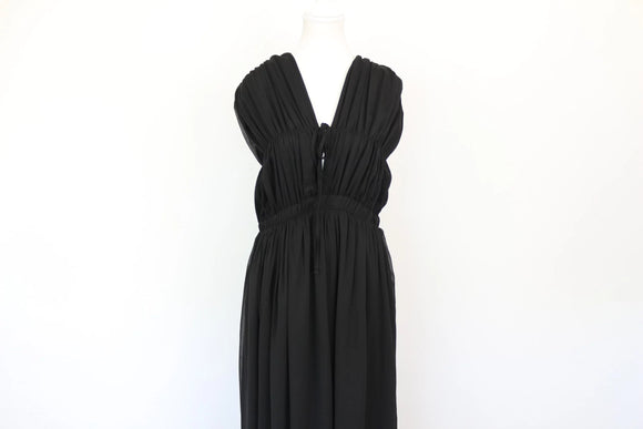 Black Cinched-Waist A-Line Maxi Dress | Brand new