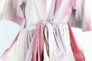 Pink Red Grey Short-Sleeved Deep V-Neck Blouse – M-3