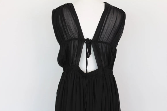Black Cinched-Waist A-Line Maxi Dress | Brand new