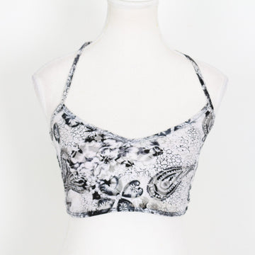 XOXO Black and White Cropped Blouse - Size S