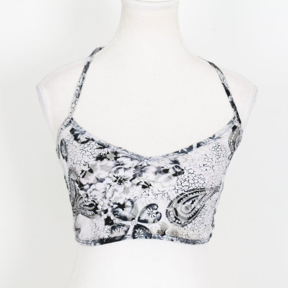 XOXO Black and White Cropped Blouse - Size S