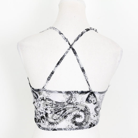 XOXO Black and White Cropped Blouse - Size S