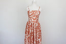 Orange & White Corset Bodice Strappy Maxi Dress – Size M | Brand new-1