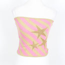 Diab'less Pink and Gold Bandeau Top - Size XS-1