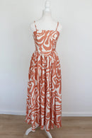 Orange & White Corset Bodice Strappy Maxi Dress – Size M | Brand new-2