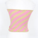 Diab'less Pink and Gold Bandeau Top - Size XS-3