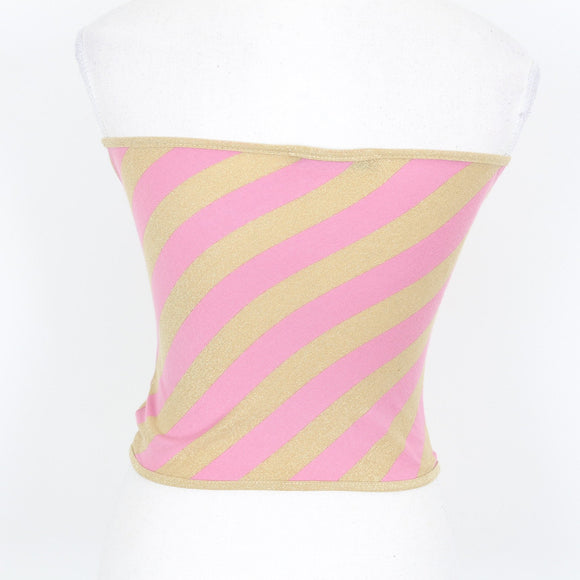 Diab'less Pink and Gold Bandeau Top - Size XS