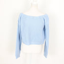 Missguided Baby Blue Wide Neck Jersey - Size M-1