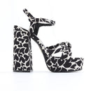 Superbalist White & Black Heart Chunky Heels - Size 6-1