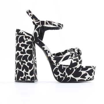 Superbalist White & Black Heart Chunky Heels - Size 6