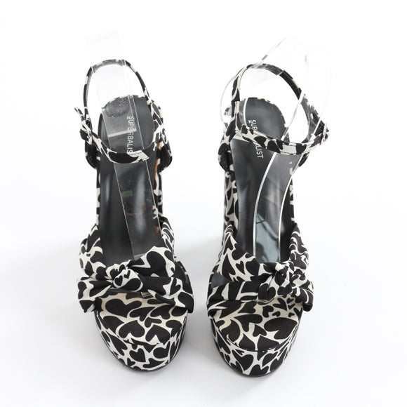 Superbalist White & Black Heart Chunky Heels - Size 6
