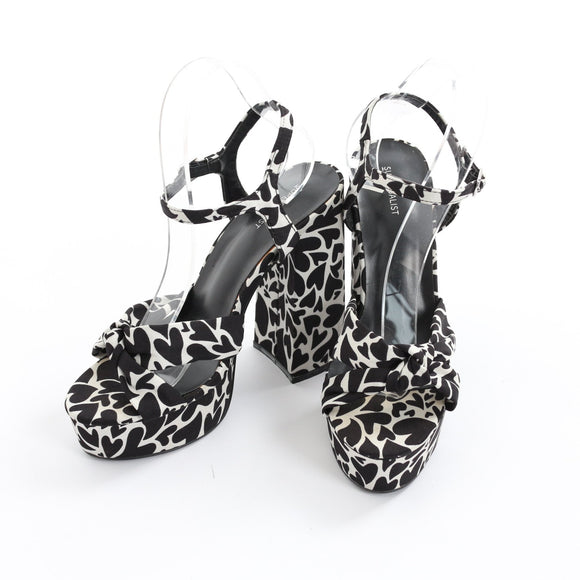 Superbalist White & Black Heart Chunky Heels - Size 6