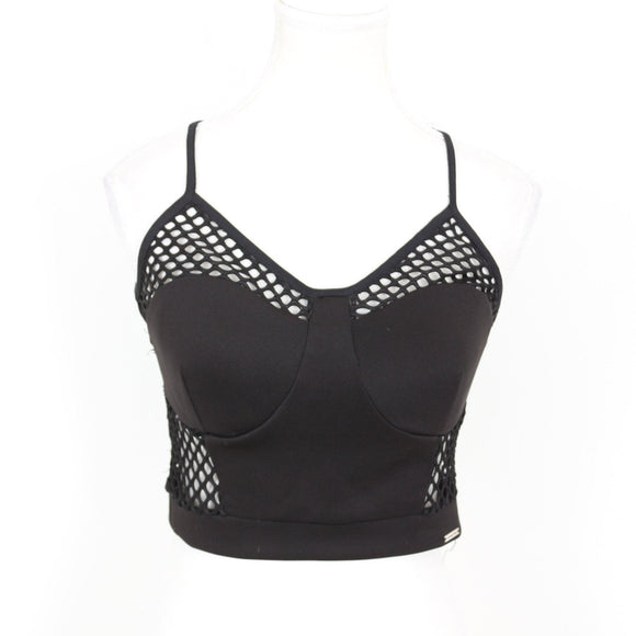 Sissy Boy Black Mesh Corset Top - Size M (Small Fit)