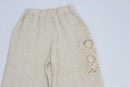 Stone Print Lightweight Embroidered Cotton Pants – S-2