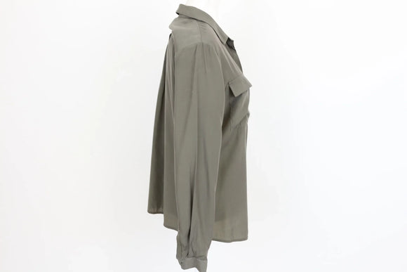 Olive Green Long Sleeve Shirt – Size 12 | Thrift Finds