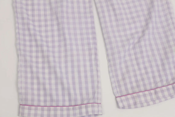 Purple Checkered Drawstring Pants – S