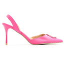 Milla Bright Pink Pointed-Toe Slingback Heels - Size 7-1