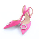 Milla Bright Pink Pointed-Toe Slingback Heels - Size 7-4