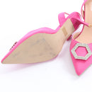 Milla Bright Pink Pointed-Toe Slingback Heels - Size 7-5