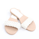 Edit White Braided Slip-On Sandals - Size 7-2